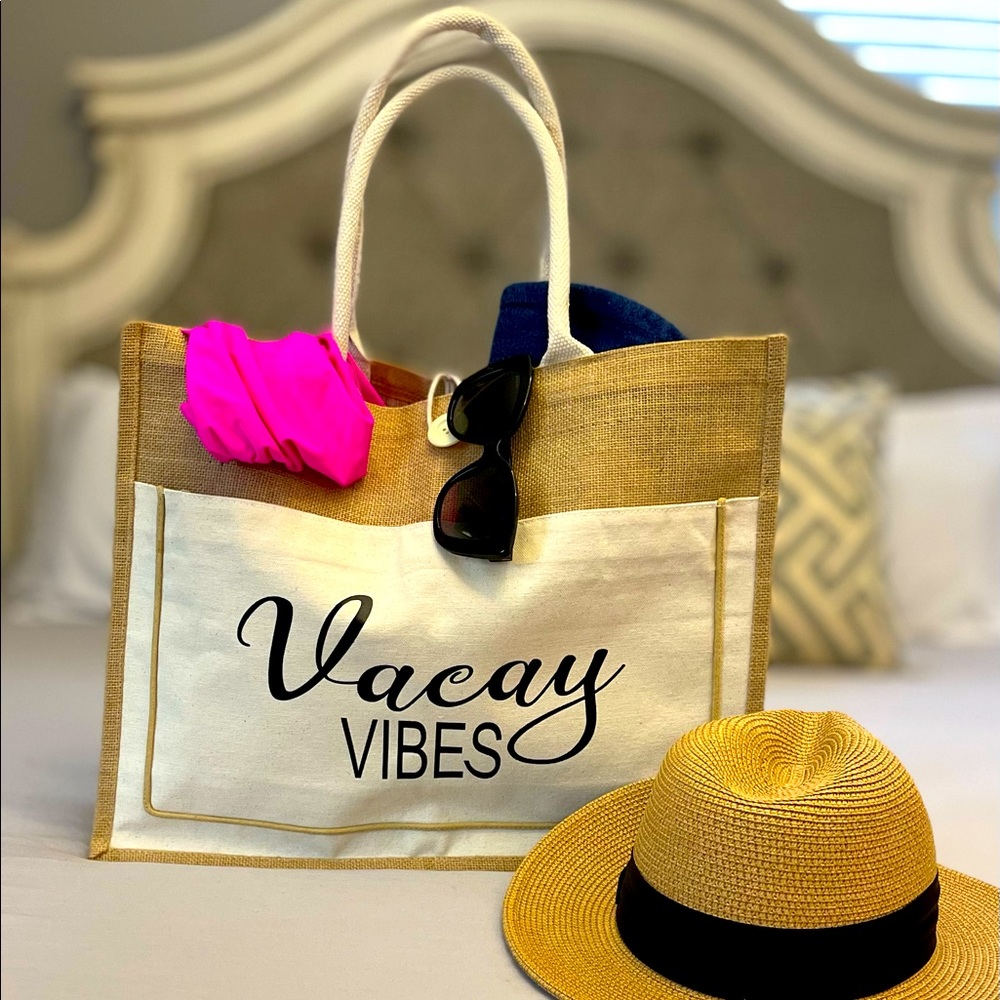 Vacay Vibes Jute Tote